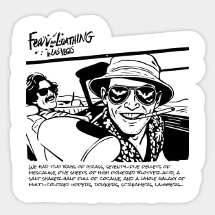Fear and Loathing in Las vegas - Desert Drive Quote Tee Sticker